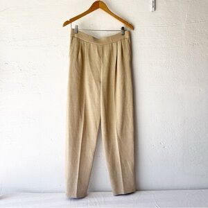 VINTAGE Knits by Martha Tan Beige Knit Pull-On Trouser Pants with Pockets